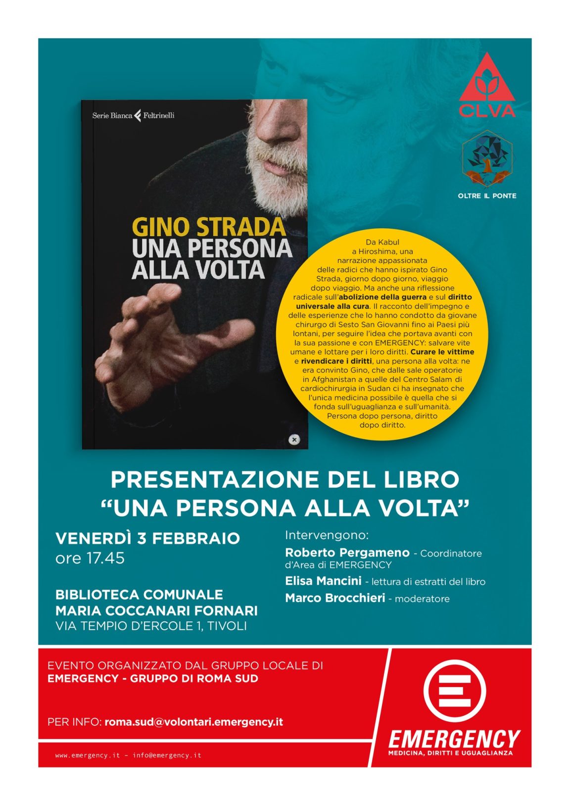 Presentazione Del Libro Di Gino Strada Una Persona Alla Volta Venerd