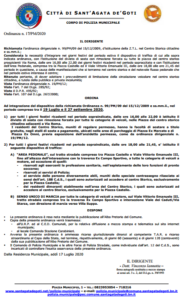 Ordinanza n. 17 - DISPOSITIVO TRAFFICO CENTRO STORICO ESTATE 2020